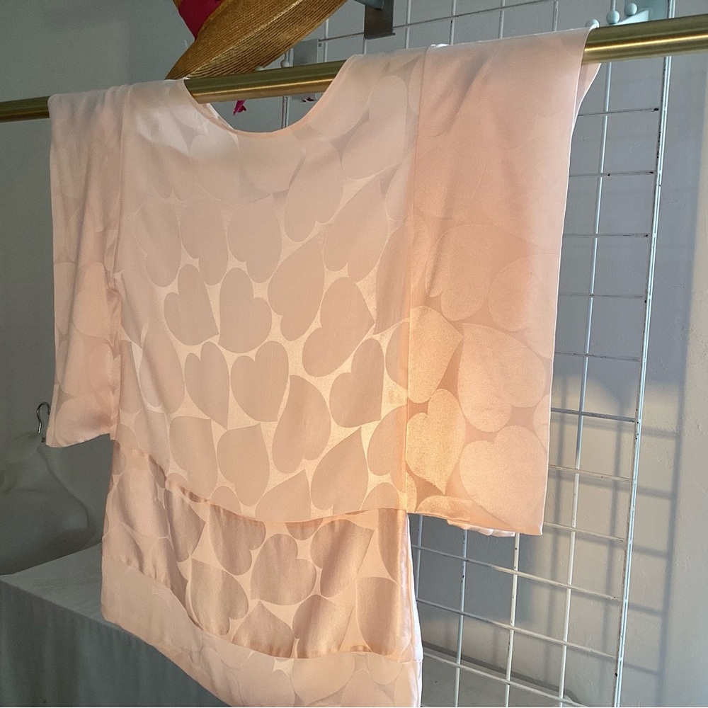 Vintage Silk Heart Tunic Top